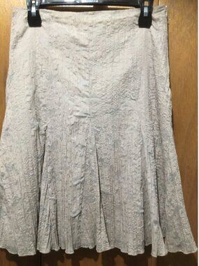 Women's Cream Textured A-Line Skirt